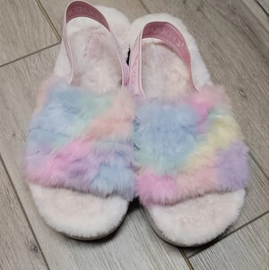 Koolaburra by UGG slipper sandals/slides in pastel rainbow colors